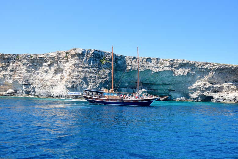 Navigando in goletta verso Gozo e Comino